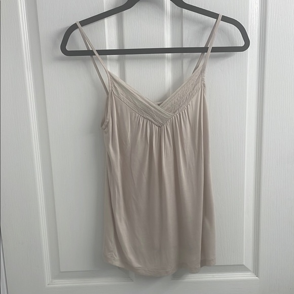 H&M Beige/Cream Relaxed Ruched Camisole Top 100% Silk Size S - Picture 1 of 6